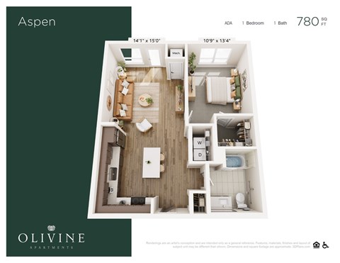 1 bed 1 bath at Olivine Apartments, Victoria, MN, 55386